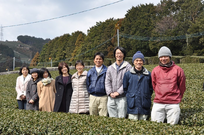 生産者鈴木さんの茶畑です。曇りだったのでお日様が出るのを待ちました。