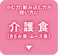 かむ力、飲み込む力が弱い方に 介護食（きざみ食・ムース食）