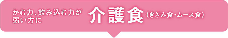 かむ力、飲み込む力が弱い方に 介護食（きざみ食・ムース食）