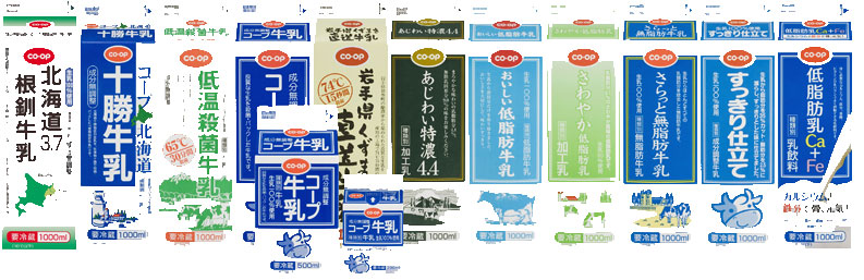 みるくぼきんの対象となるコープの牛乳