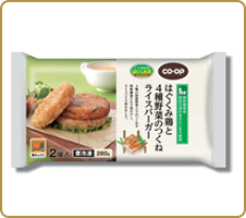 もちもちお米と美味しいつくねがコラボ！ CO・OPはぐくみ鶏と４種野菜のつくねライスバーガー 