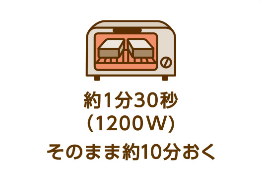 約1分30秒(1200W)。そのまま約10分おく